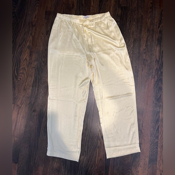 Madewell yellow satin pants NWT size large - Picture 6 of 9